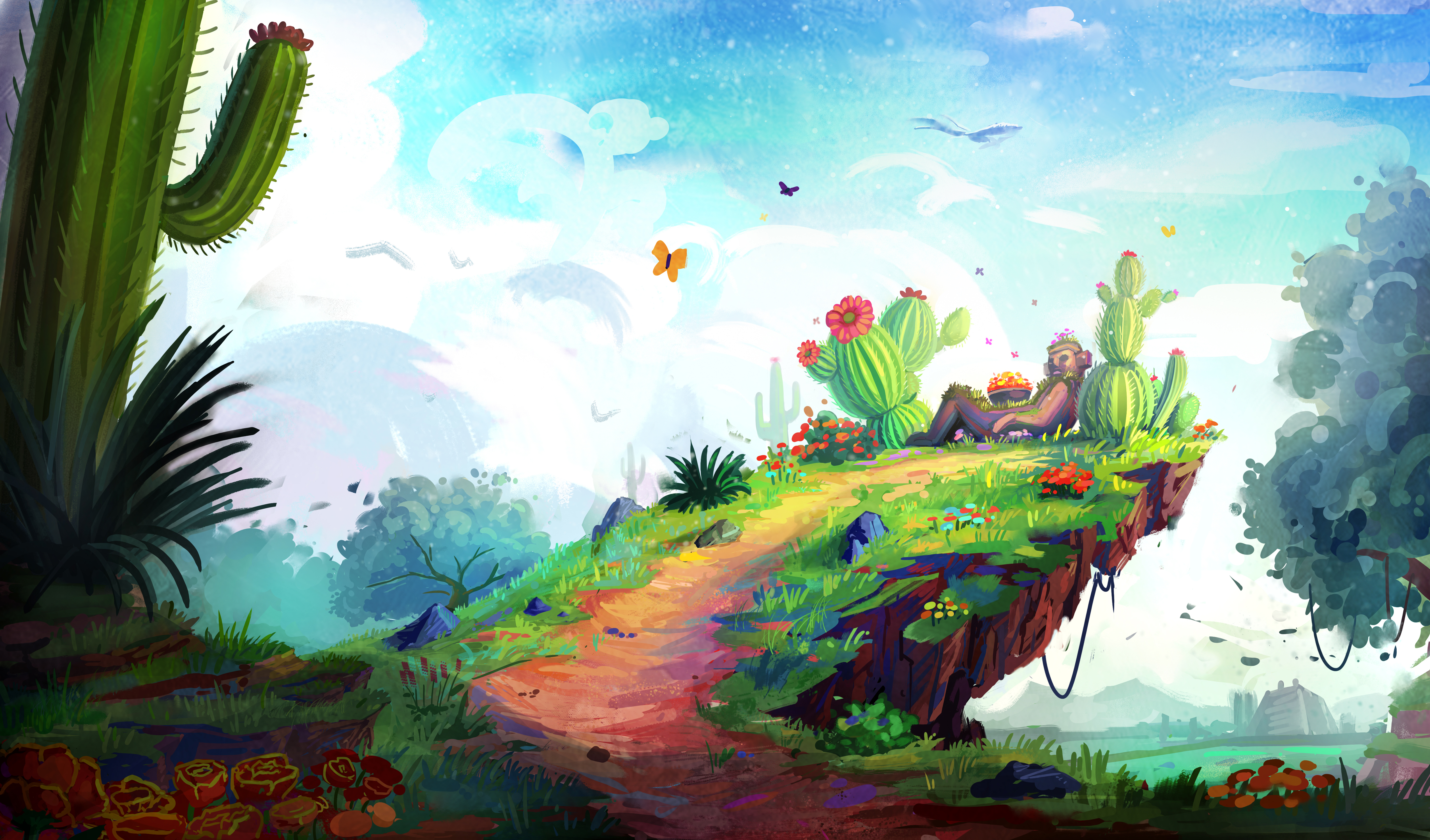 Colorful landscape illustration