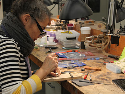 Student making jewelry