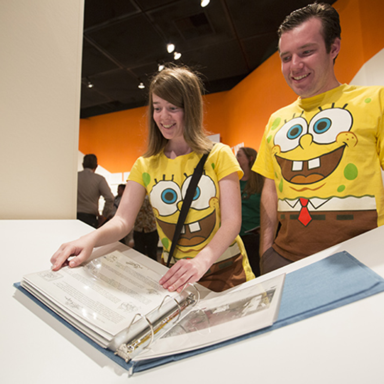 Spongebob fans at the exhibition 'Happy, Happy, Joy, Joy'
