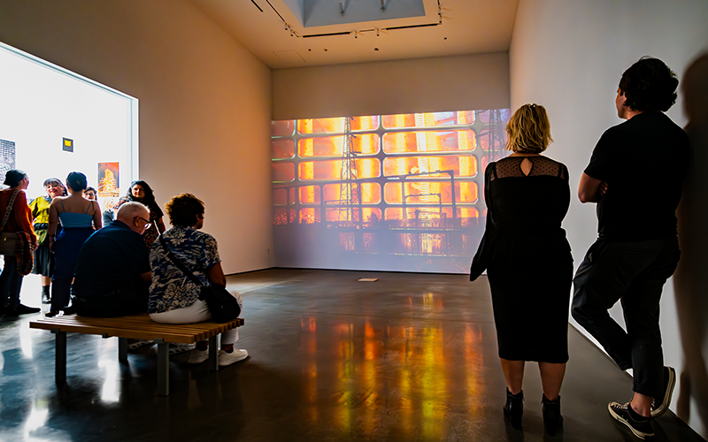 Video projection in a gallery.