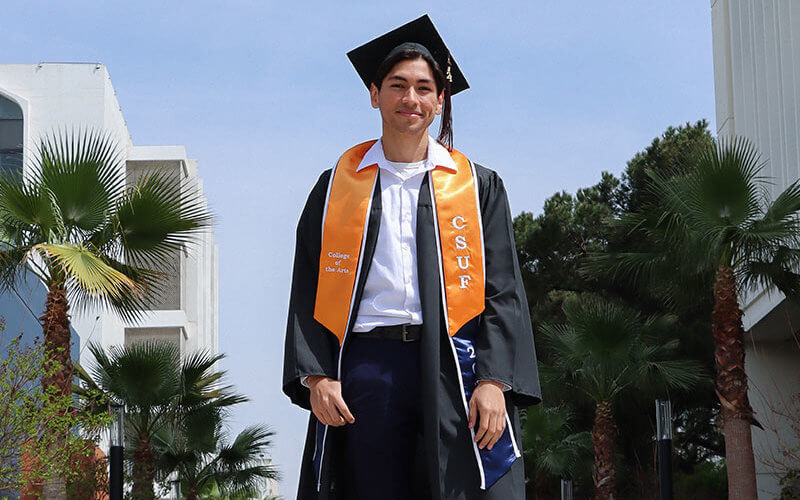 Man in commencement regalia