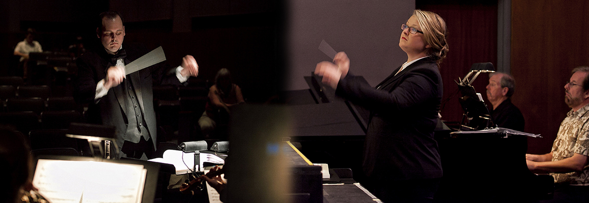 Graduate students conducting