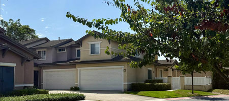 Street view of attached homes