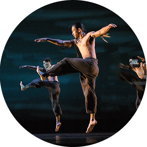 Male dancers performing on stage
