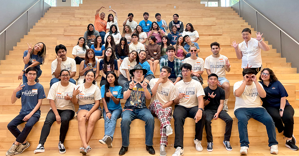 students and staff at end of summer for fullerton together