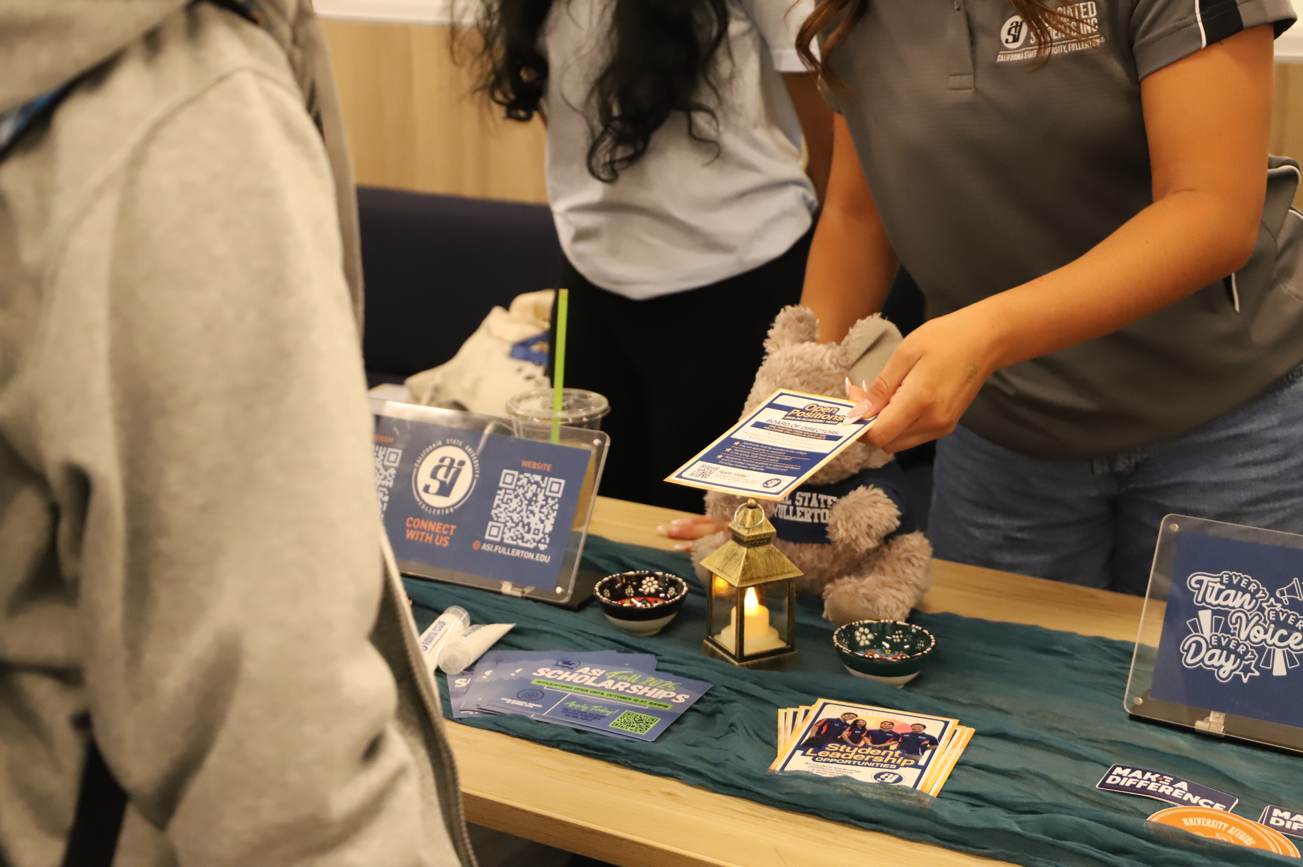students giving handbills
