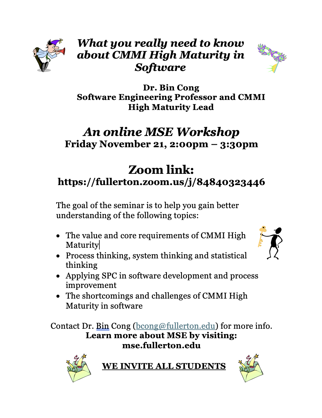 CMMI High Maturity Seminar Flyer