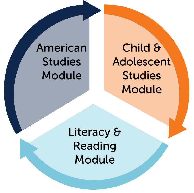 Modules: American studies, Child and adol. studies, and Literacy and reading 