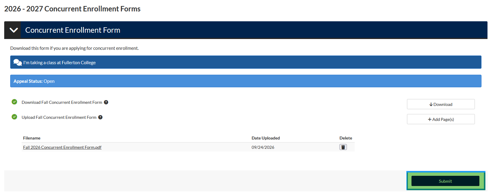 Concurrent submit