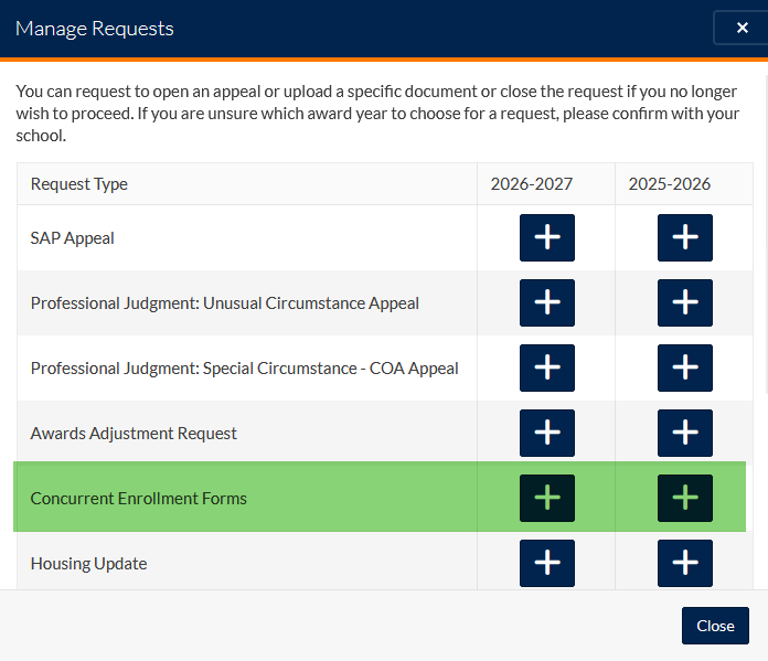 Manage Request screenshot