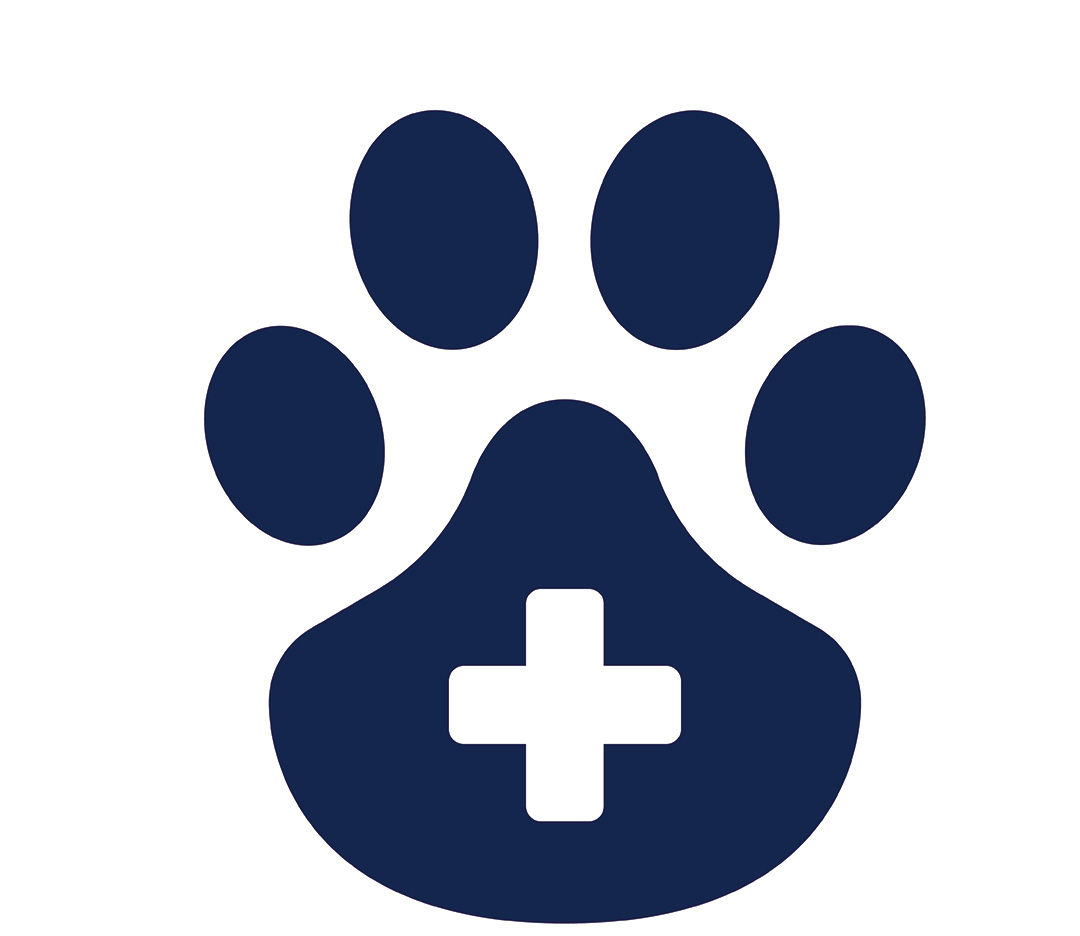 paw print with plus inside