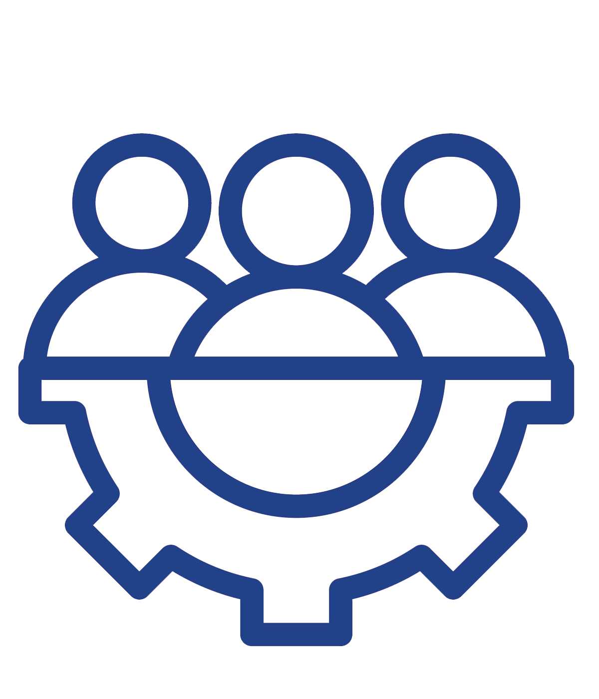 blue people icon with cog