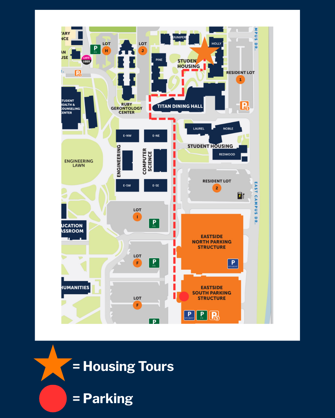 map to start of housing tour