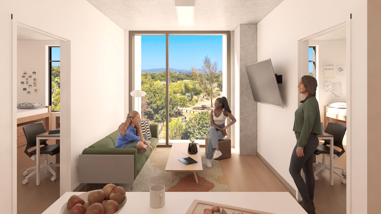 living room in double bed apartment