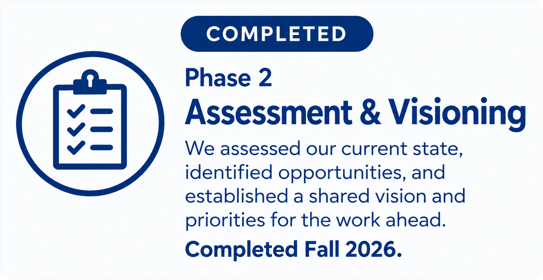 phase 2 assessment and visioning