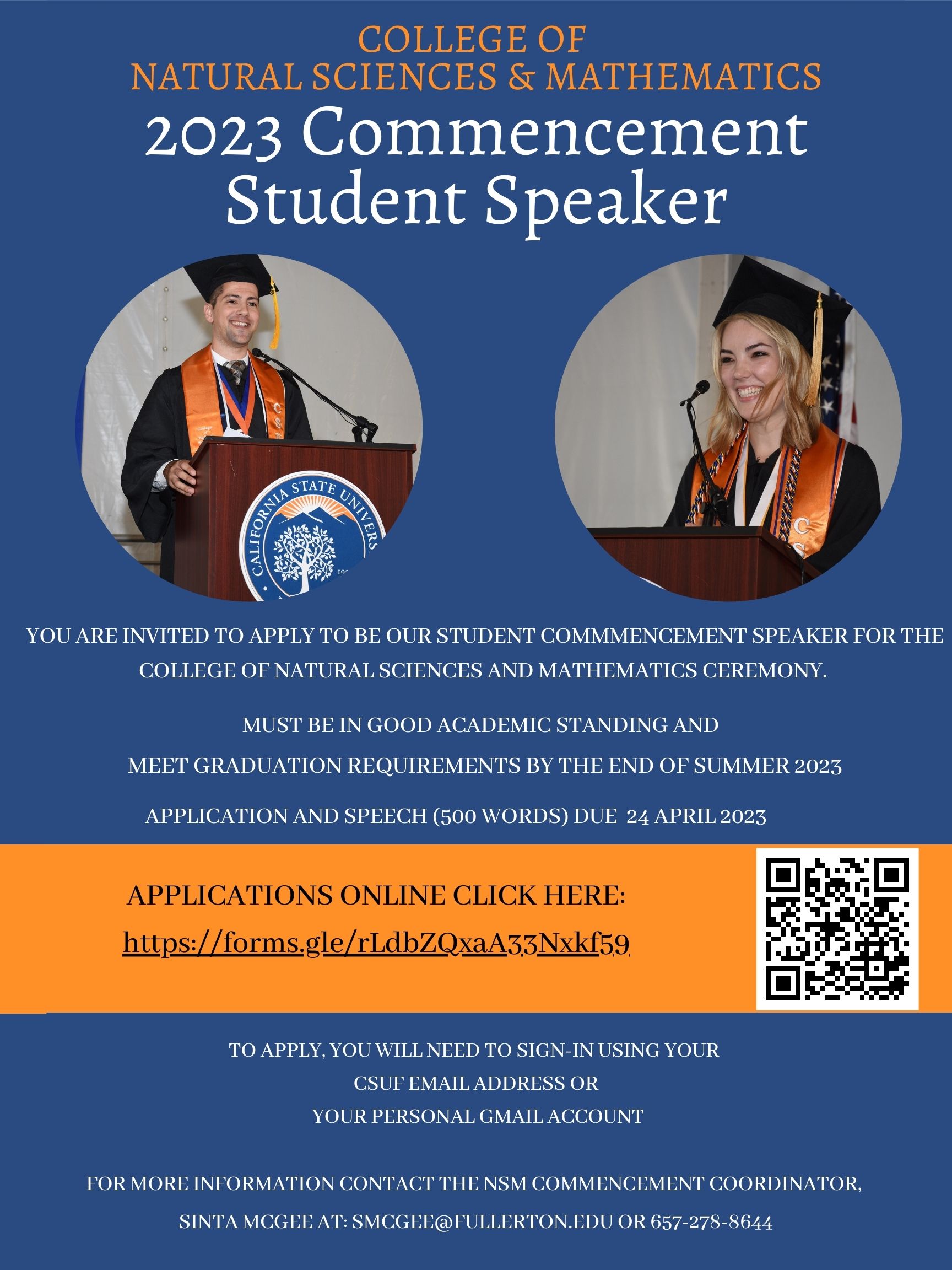 Commencement speaker student app