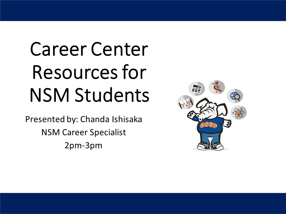 Career Center Resources for NSM Students