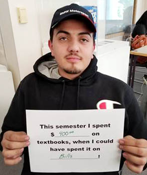 This semester I spent $400 on textbooks, when I could have spent it on bills