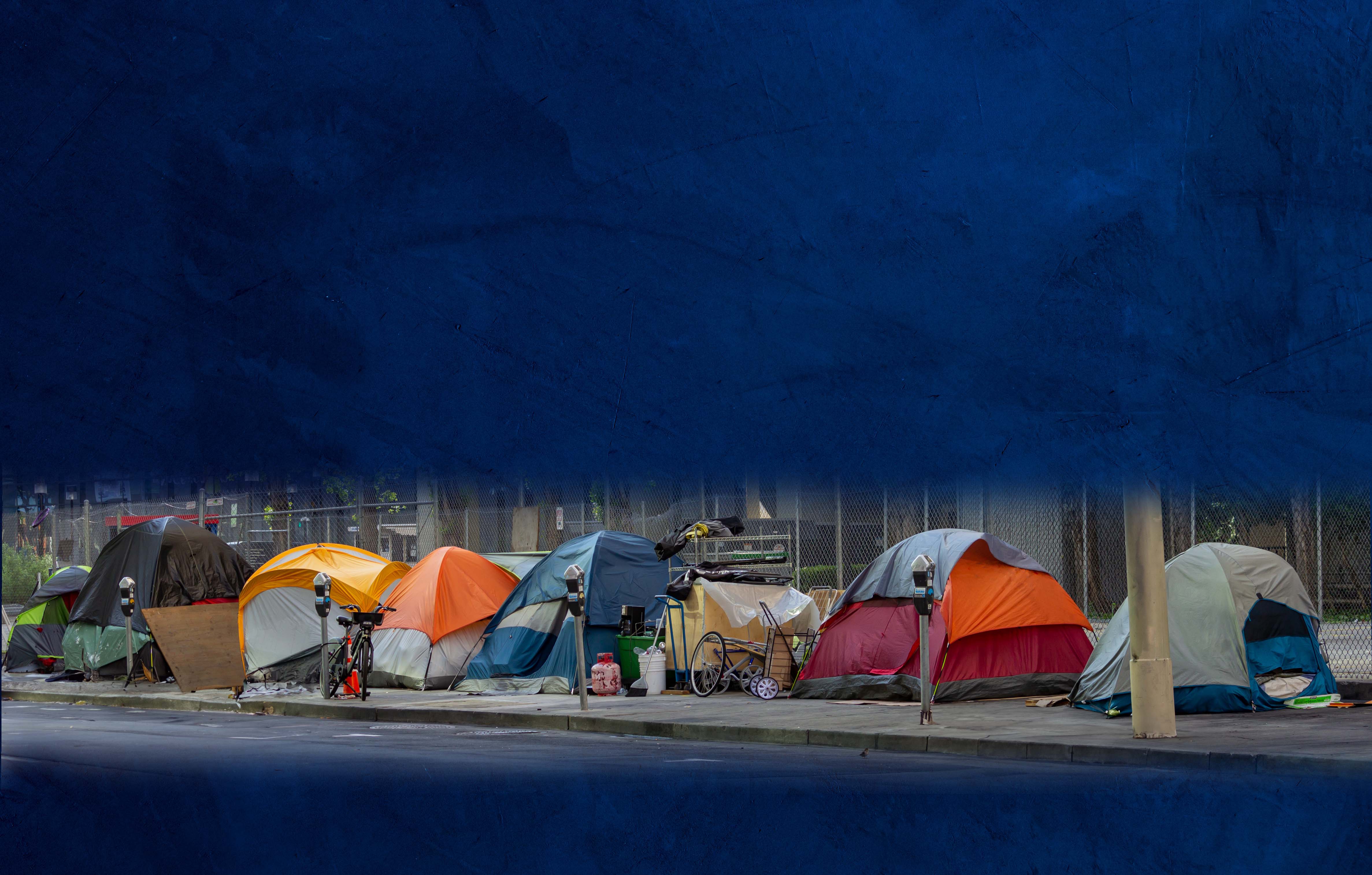 Tents denoting housing crisis