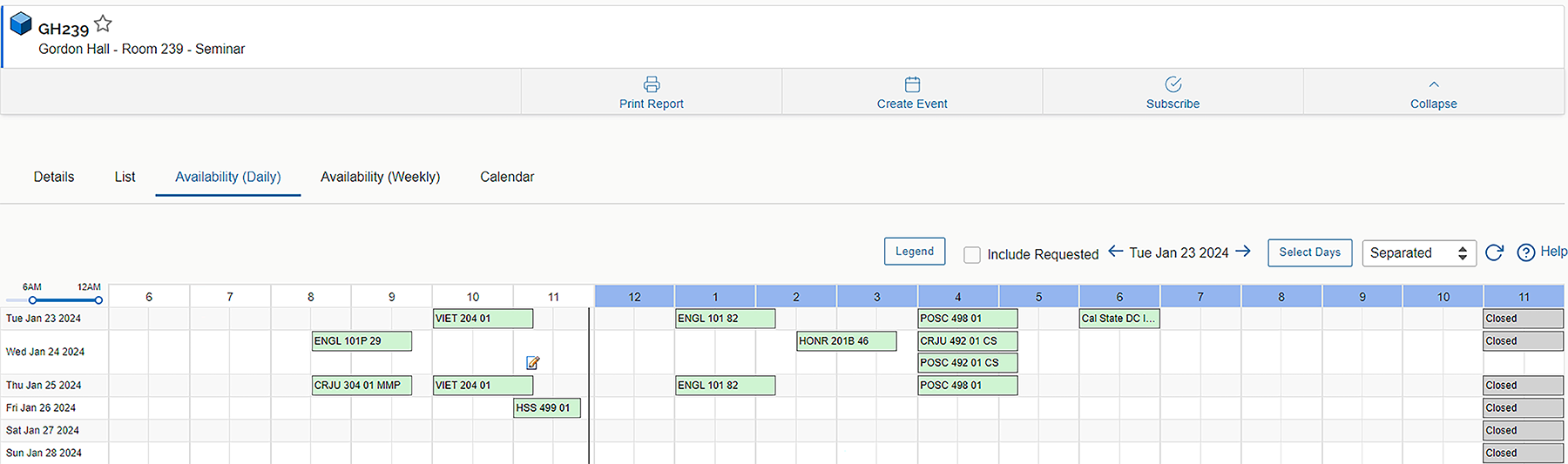 screen shot of classroom dashboard
