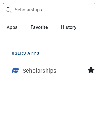 Reference on searching up scholarships on student portal