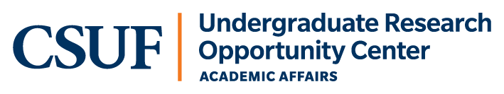 blue letters spelling "undergraduate research opportunity center"