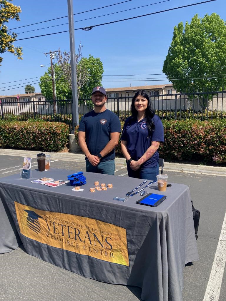veterans students at stand