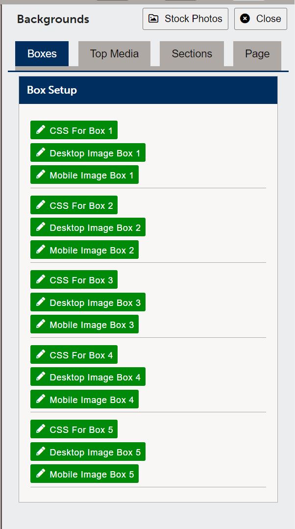 page manager background editor