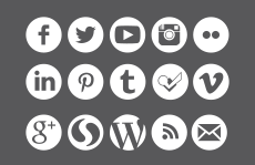 Reversed social media icons